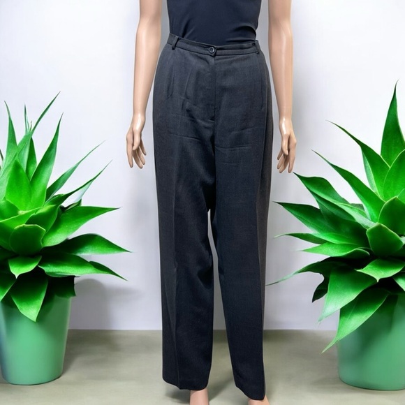 Liz Claiborne Collection Wool Gray High-Waisted Trousers - Picture 16 of 16